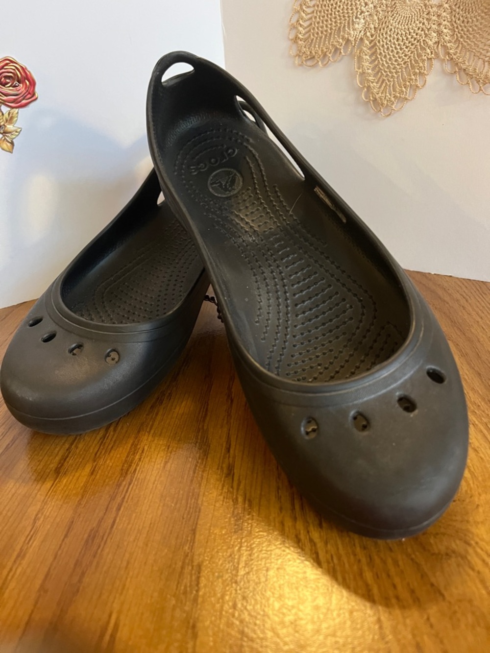 CROCS Black Women's Slip-On Ballet Flats